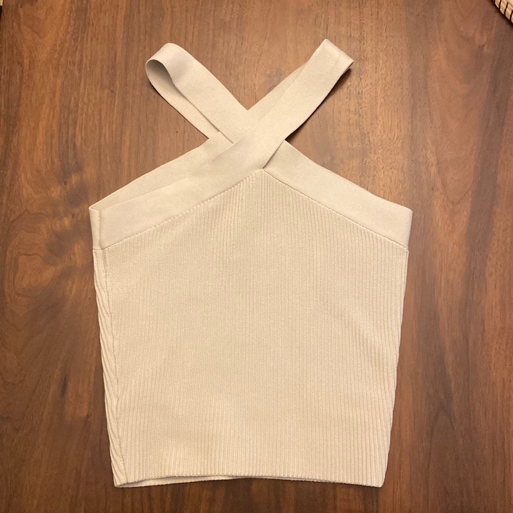 Aritzia Babaton Sculpt Knit Criss Cross Tank